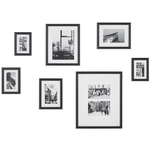 Galeria ścienna krajobrazy 7 ramek czarna ZINIARE
