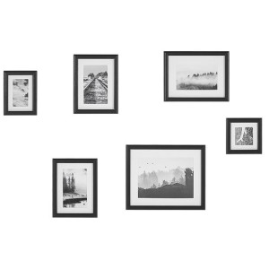 Galeria ścienna krajobrazy 6 ramek czarna ZINIARE