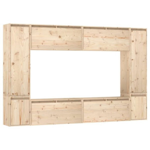 Szafki pod TV, 8 szt., lite drewno sosnowe