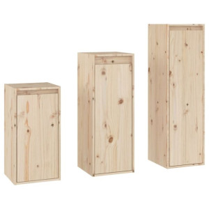 Szafki pod TV, 3 szt., lite drewno sosnowe
