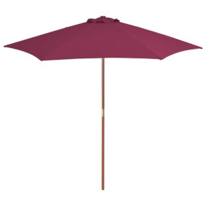 Parasol ogrodowy na drewnianym słupku, 270 cm, bordowy
