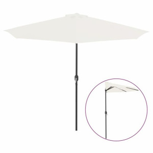 Półparasol balkonowy na słupku z aluminium, 300x150 cm, piaskowy