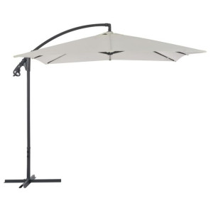Parasol wiszący ze stalowym słupkiem, 250 x 250 cm, piaskowy