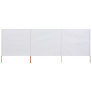 Parawan 3-skrzydłowy z tkaniny, 400x80 cm, piaskowy biały