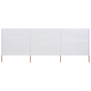 Parawan 3-skrzydłowy z tkaniny, 400x160 cm, piaskowy biały