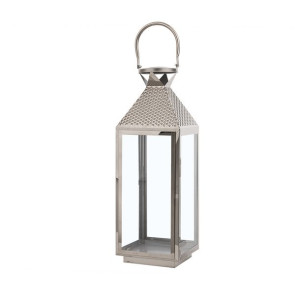 Lampion stalowy 55 cm srebrny BALI