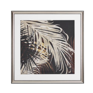 Obraz w ramie liście 60 x 60 cm złoto-brązowy TOGB