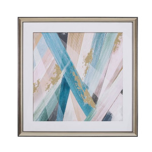 Obraz w ramie abstrakcja 60 x 60 cm wielokolorowy