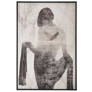 Obraz na płótnie w ramie kobieta 63 x 93 cm szary