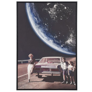 Obraz na płótnie w ramie retro planeta 63 x 93 cm
