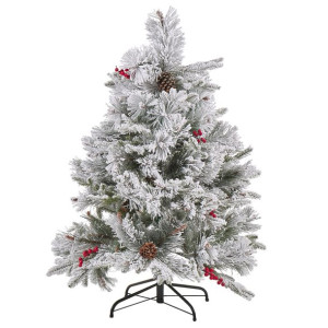 Ośnieżona sztuczna choinka 120 cm biała MASALA