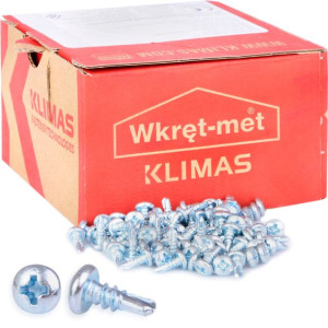 Wkręt-met Wkręty Samowiercące Tex Ocynk Biały 3,5x9,5 1000szt