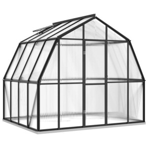 Szklarnia z ramą podstawy, antracytowa, 6,66 m², aluminiowa