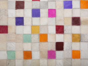 Dywan patchwork skórzany 140 x 200 cm wielokolorow