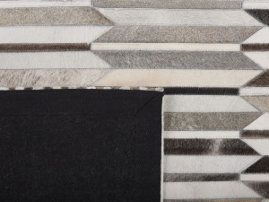 Dywan patchworkowy skórzany 140 x 200 cm brązowo-b