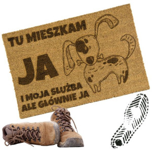 Wycieraczka Pod Drzwi Pies Tu Mieszkam Ja Kokosowa