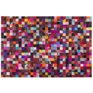 Dywan patchwork skórzany 160 x 230 cm wielokolorow