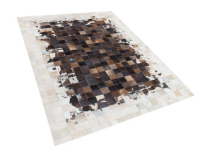 Dywan patchwork skórzany 160 x 230 cm brązowo-beżo