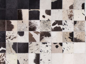 Dywan patchwork skórzany 160 x 230 cm czarno-biały