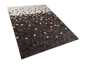 Dywan patchwork skórzany 160 x 230 cm brązowo-beżo