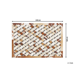 Dywan patchwork skórzany 160 x 230 cm brązowy SERI