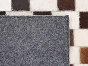 Dywan patchwork skórzany 160 x 230 cm beżowo-brązo