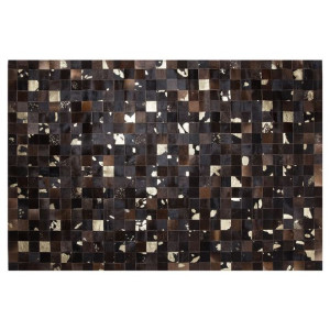 Dywan patchwork skórzany 200 x 300 cm brązowy BAND
