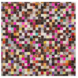 Dywan patchwork skórzany 200 x 200 cm wielokolorow