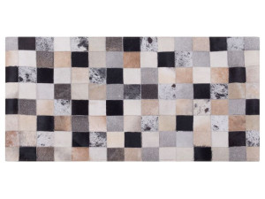 Dywan patchwork skórzany 80 x 150 cm wielokolorowy