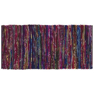 Dywan 80 x 150 cm wielokolorowy czarny BARTIN