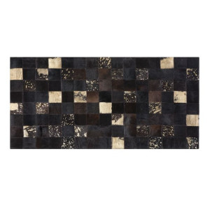 Dywan patchwork skórzany 80 x 150 cm brązowy BANDI