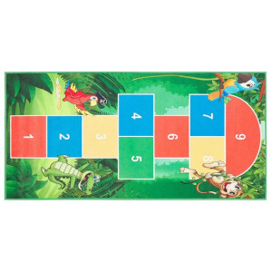 Dywan dziecięcy gra w klasy 80 x 150 cm zielony BA