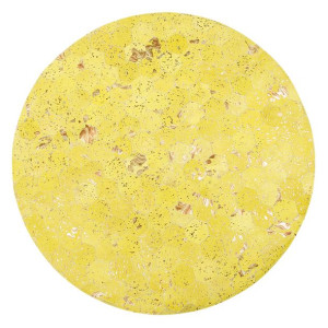 Dywan patchwork okrągły skórzany ⌀ 140 cm żółty ZE
