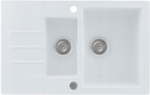 Zlew granitowy KERNAU KGSA 6079 1,5B1D PURE WHITE