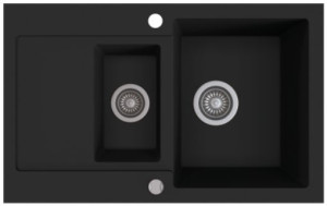 Zlew granitowy Kernau KGSH 6080 1,5B1D Deep Black