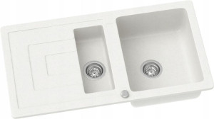 Zlewozmywak granitowy Kernau KGS R 60 1,5B1D WHITE