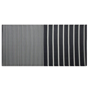 Dywan zewnętrzny 90 x 180 cm czarno-biały HALDIA