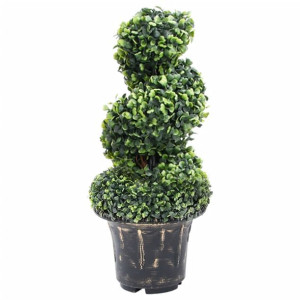 Spirala ze sztucznego bukszpanu, z doniczką, zielona, 59 cm