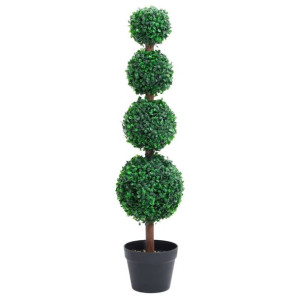 Sztuczny bukszpan w formie kul, w doniczce, zielony, 90 cm