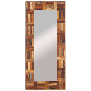 Lustro ścienne w ramie z drewna odzyskanego, 50x110 cm