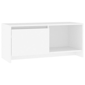 Szafka pod TV, biała, 90x35x40 cm, płyta wiórowa