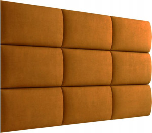 Panel ścienny tapicerowany 30x60cm 12 sztuk Żółty