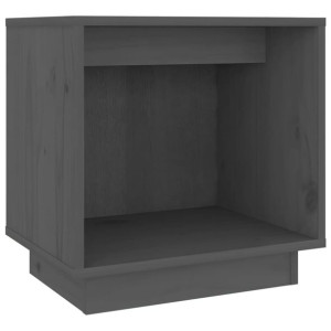 Szafka nocna, szara, 40x30x40 cm, lite drewno sosnowe