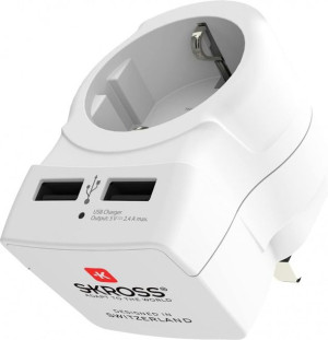 Adapter Skross Europa - UK + USB