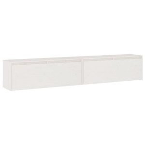 Szafki ścienne, 2 szt., białe, 100x30x35 cm, drewno sosnowe