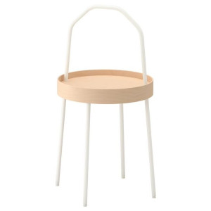 Burvik Biały Kawowy Przenośny Stolik 38 Cm Ikea