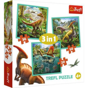Puzzle 3w1 Niezwykły świat dinozaurów Trefl