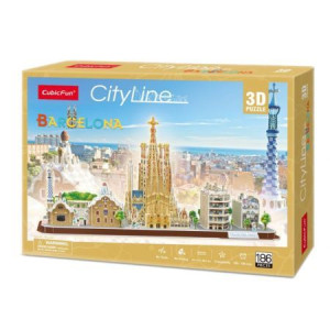 Puzzle 3D 186 el. City Line Barcelona Cubic Fun