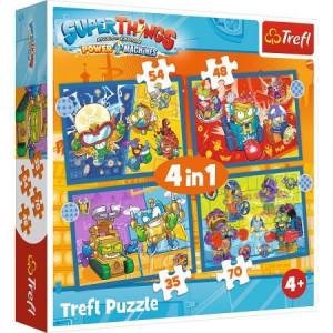 Puzzle 4w1 Super akcja Super Things Trefl