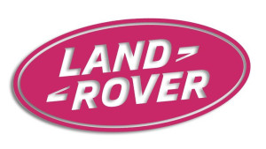 Wycinana naklejka LAND ROVER logo różowa